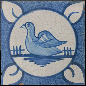 22 - Carreau de faïence imagé 19e - Fabrique de Saint-Paul près de Beauvais