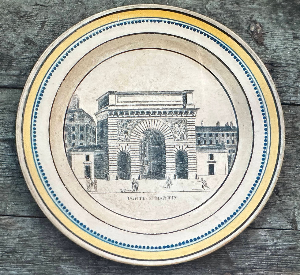 33 Faïence fine XIXe décor central par transfert