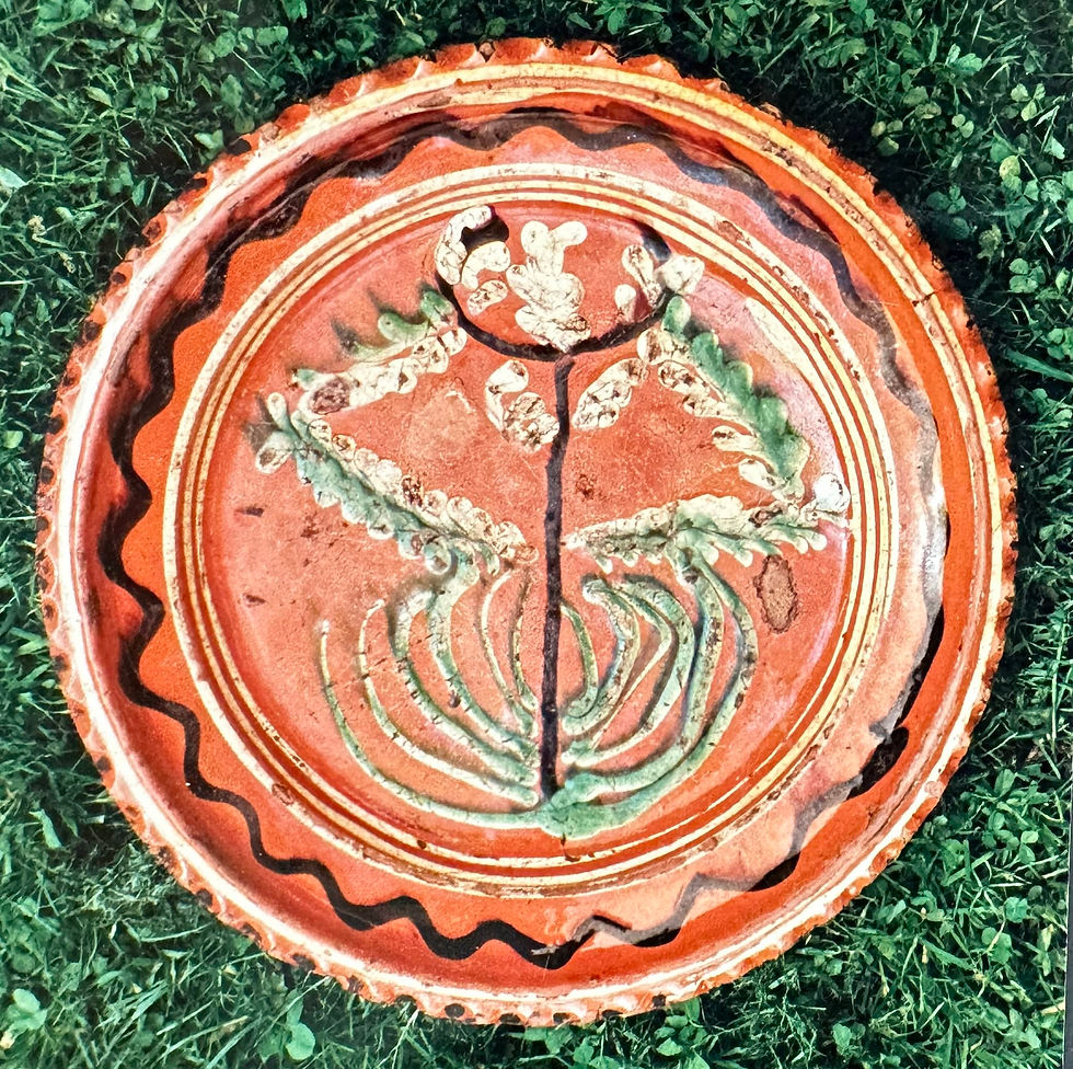 12 Terres vernissées diverses - Plat . Assiette décors géométrique.jpg