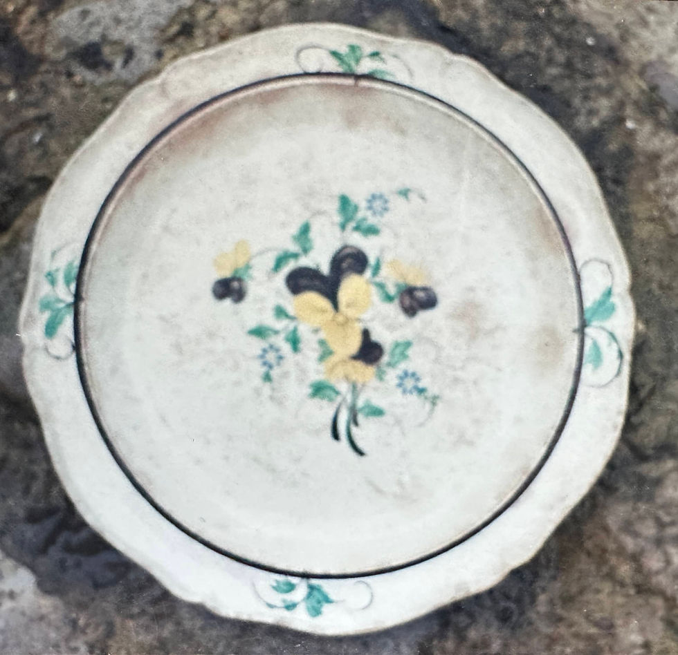 23 Faïence d'Aumale XIXe - Assiette à fleurs