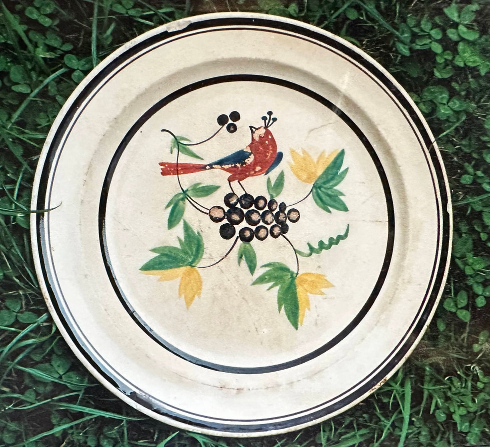 71 Faïence fine de Forges XIXe - Assiette Oiseau