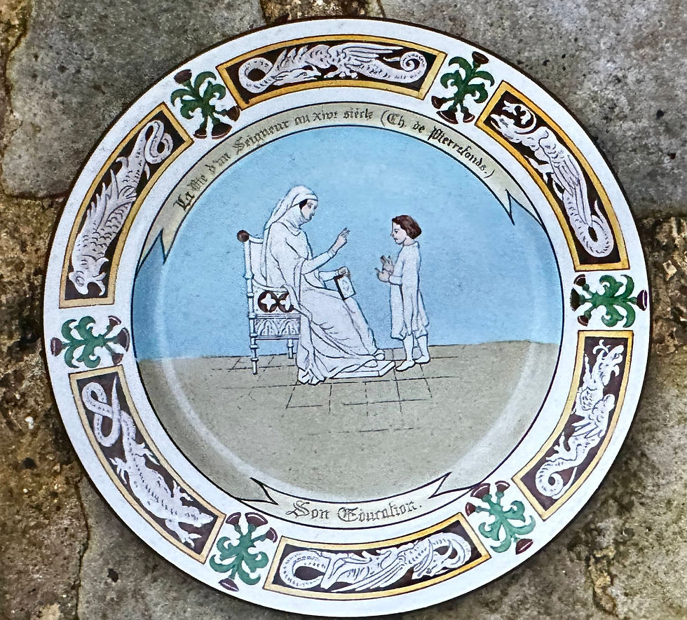 57 Faïence fine XIXe décor central par transfert