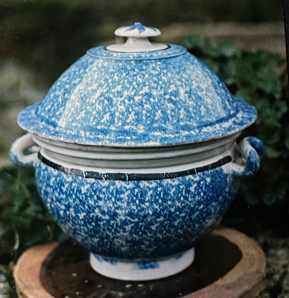 5 - Faïences de Forges XIXe - Soupière à l'éponge