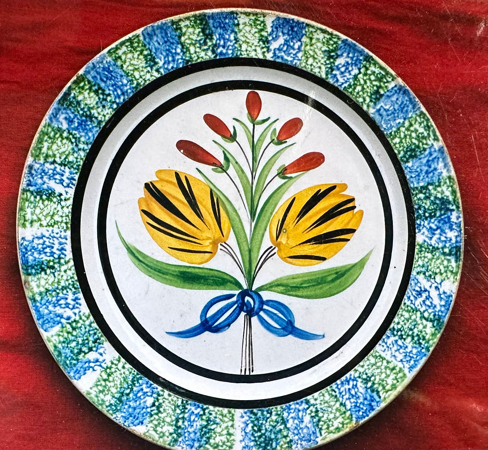 133 Faïence fine de Forges XIXe - Assiette à fleurs