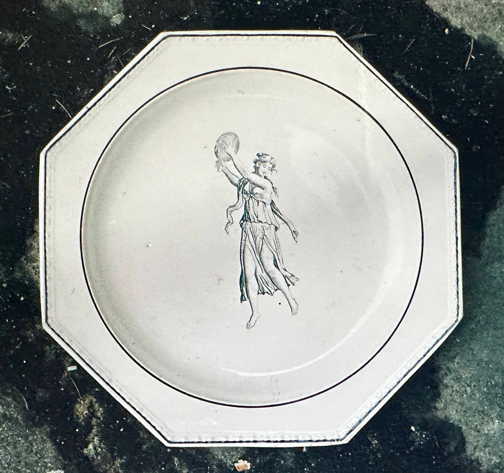 1 Faïence fine XIXe décor central par transfert