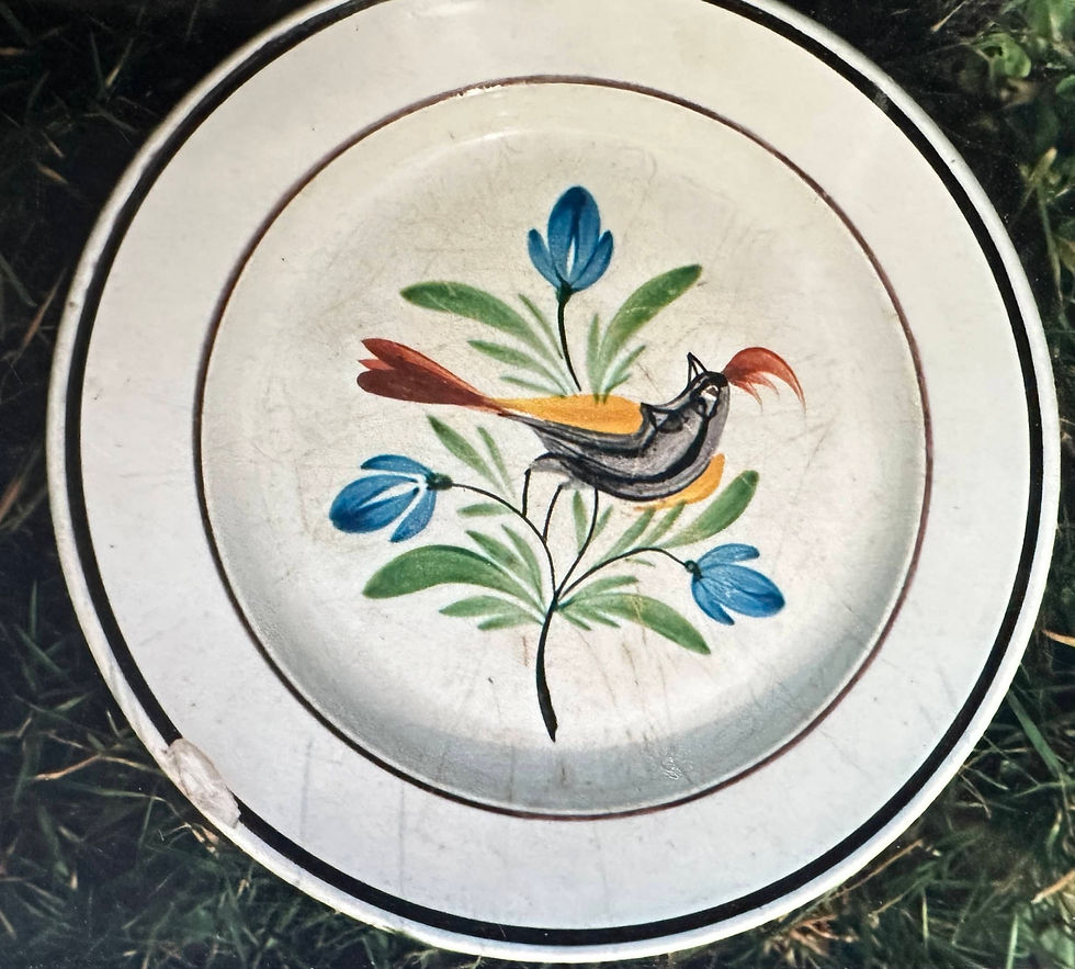 58 Faïence fine de Forges 19e - Assiette Oiseau