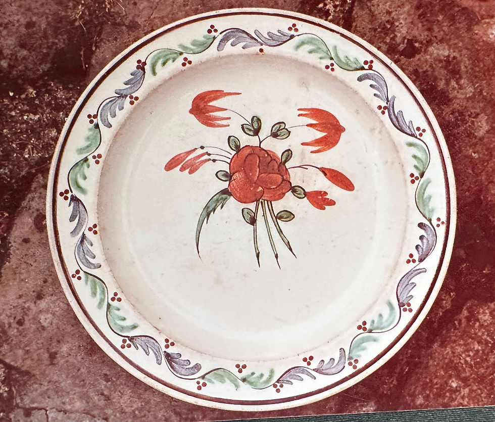 19 Faïence d'Aumale XIXe - Assiette à fleurs