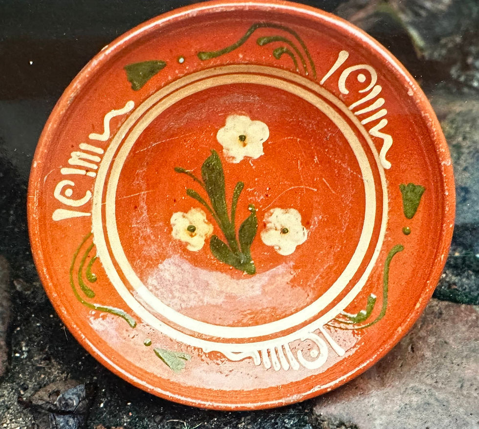 11 Terres vernissées diverses - Plat . Assiette décors végétal.jpg