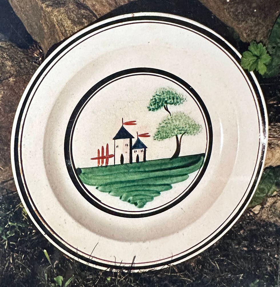 34 Faïence fine de Forges XIXe - Assiette Paysage