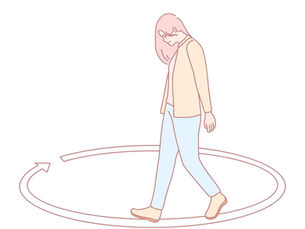 Personne marchant en cercle, illustration des schémas répétitifs en amour