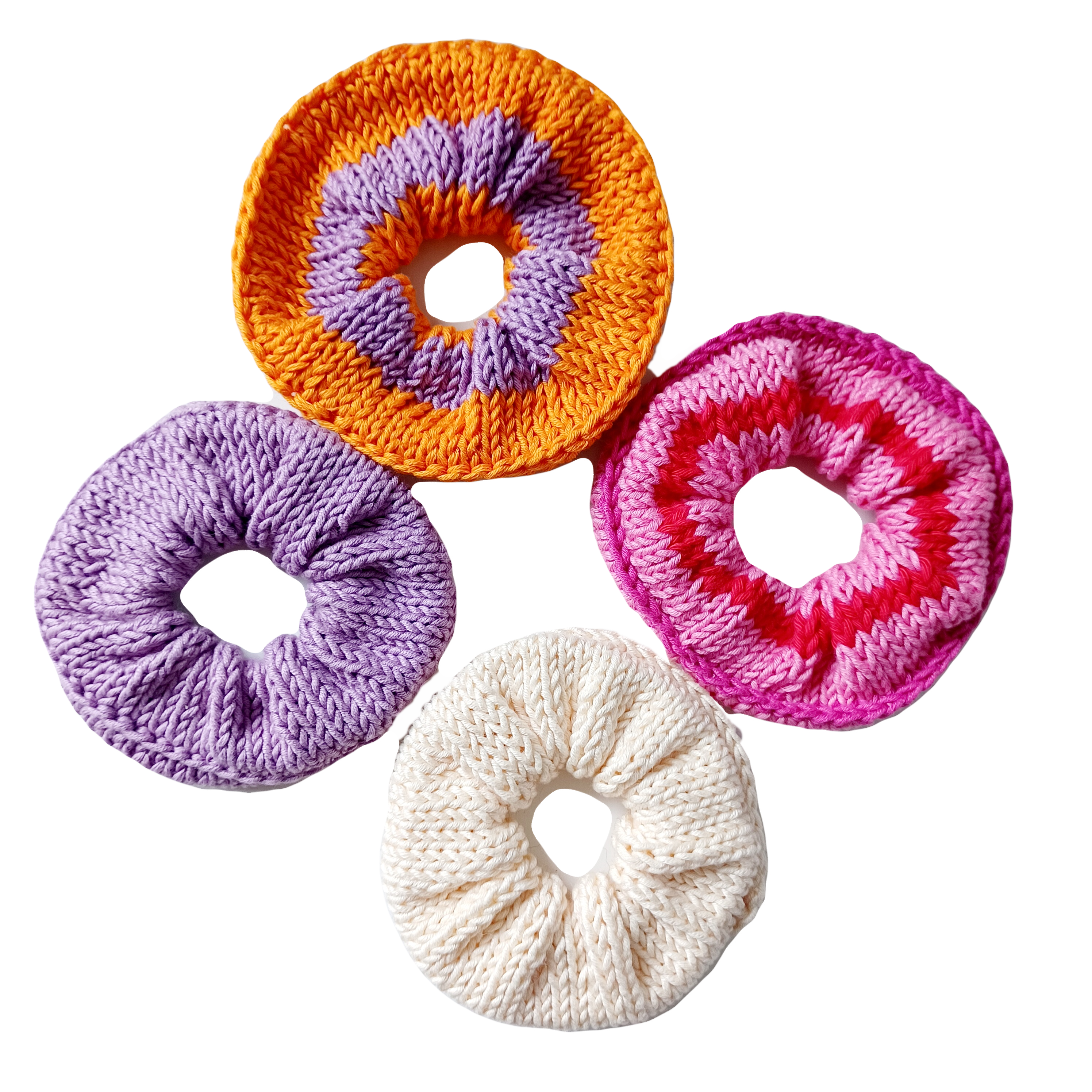 Knitted Cotton Scrunchie - Pattern + Tutorial (no materials included)