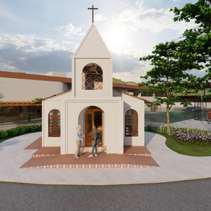 Uma igreja em um Projeto Arquitetônico da Espaço Comunitário