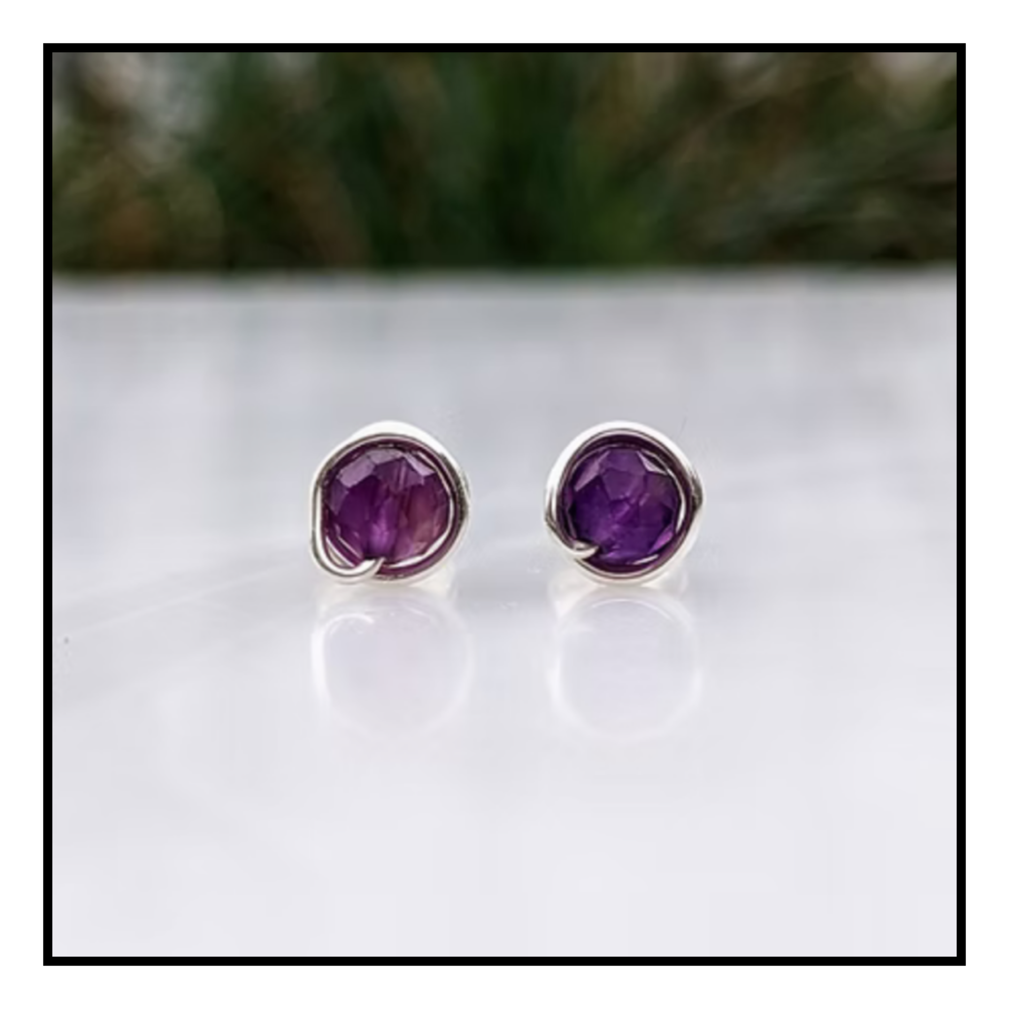 Freya Adventure Jewellery Purple Amethyst Silver Stud Earrings