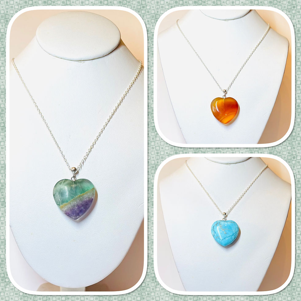 Thumbnail: Scalia’s Creations Heart Shaped Stone Necklaces