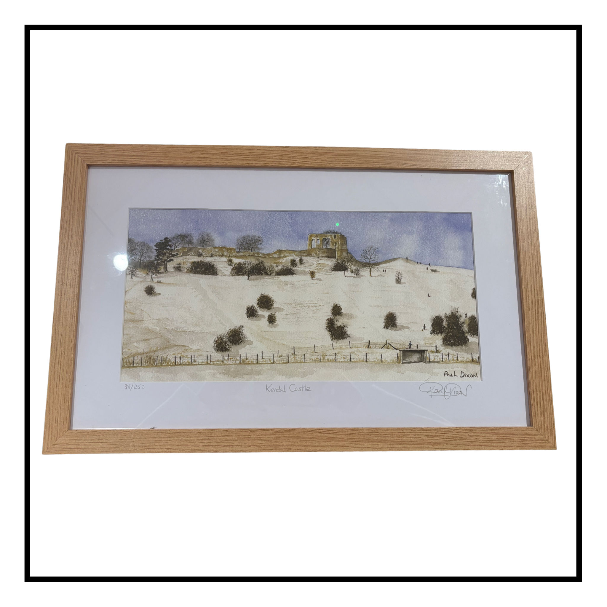 Paul Dixon Art Kendal Castle Snow Framed Print