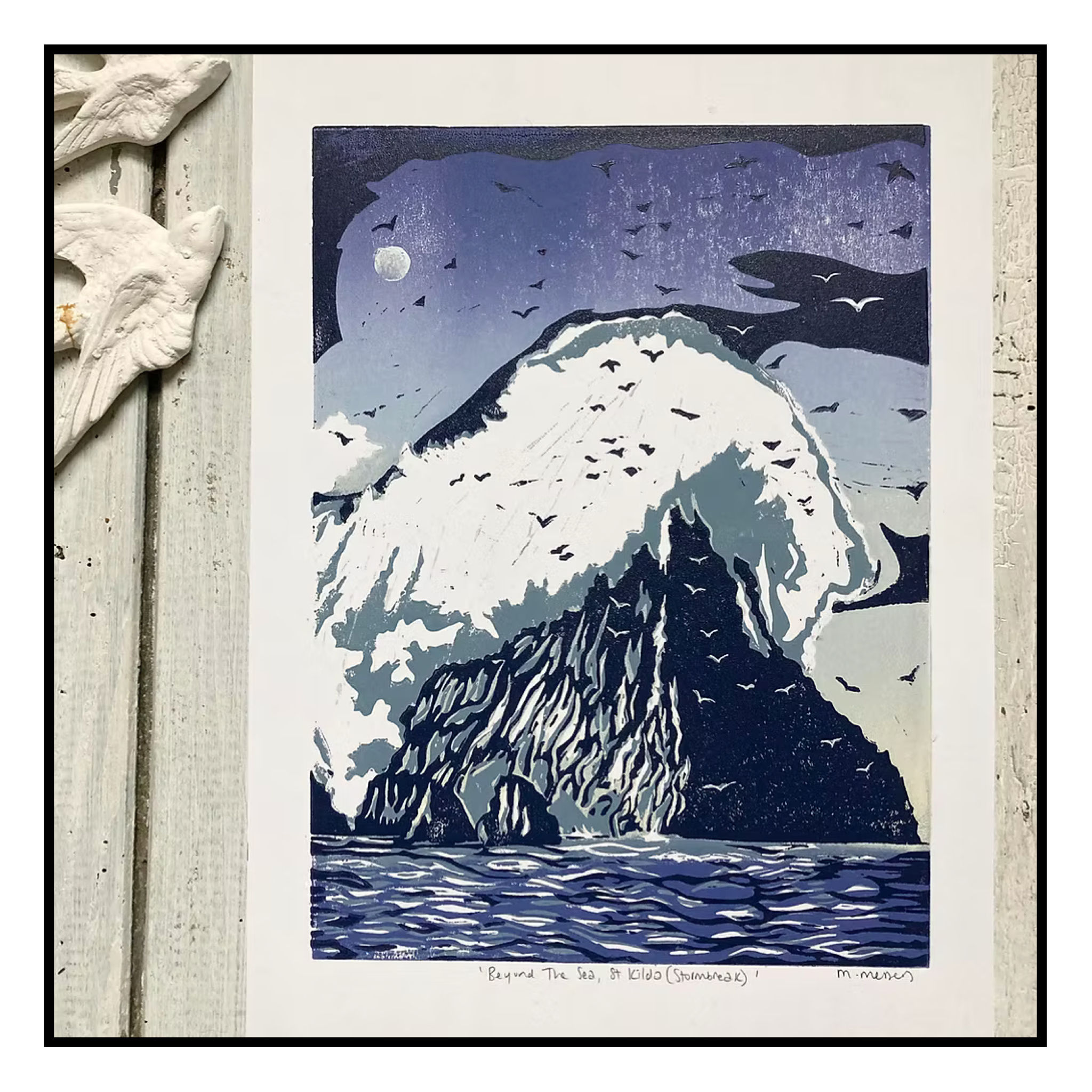 Monica metsers Fine Art Beyond The Sea, St Kilda (Stormmbreak) Unframed Print