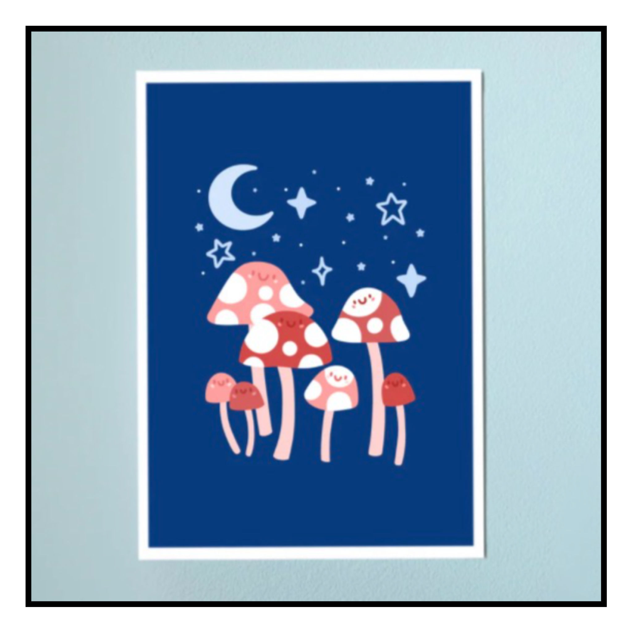 Poppodopolis Midnight Mushrooms Print