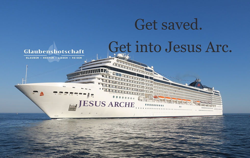 Jesus Arc on the ocean inviting to get saved and to get into his arc, his place of sabbath and rescue.