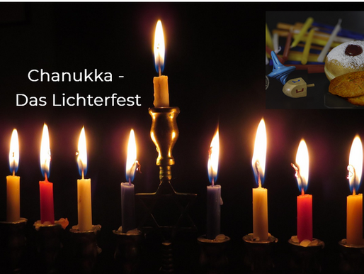 Chanukka- das Lichterfest. Jesus, das Licht der Welt stellt die dienende Schamsch-Kerze in der Mitte dar