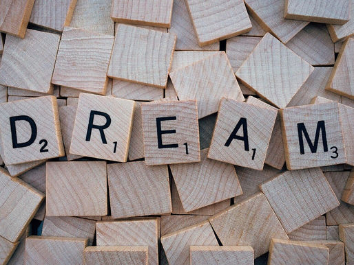 Wooden blocks reading DREAM