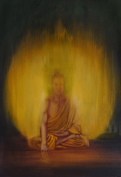 Shakyamuni 3, 2026, oil on canvas paper, 41 cm x 28 cm
