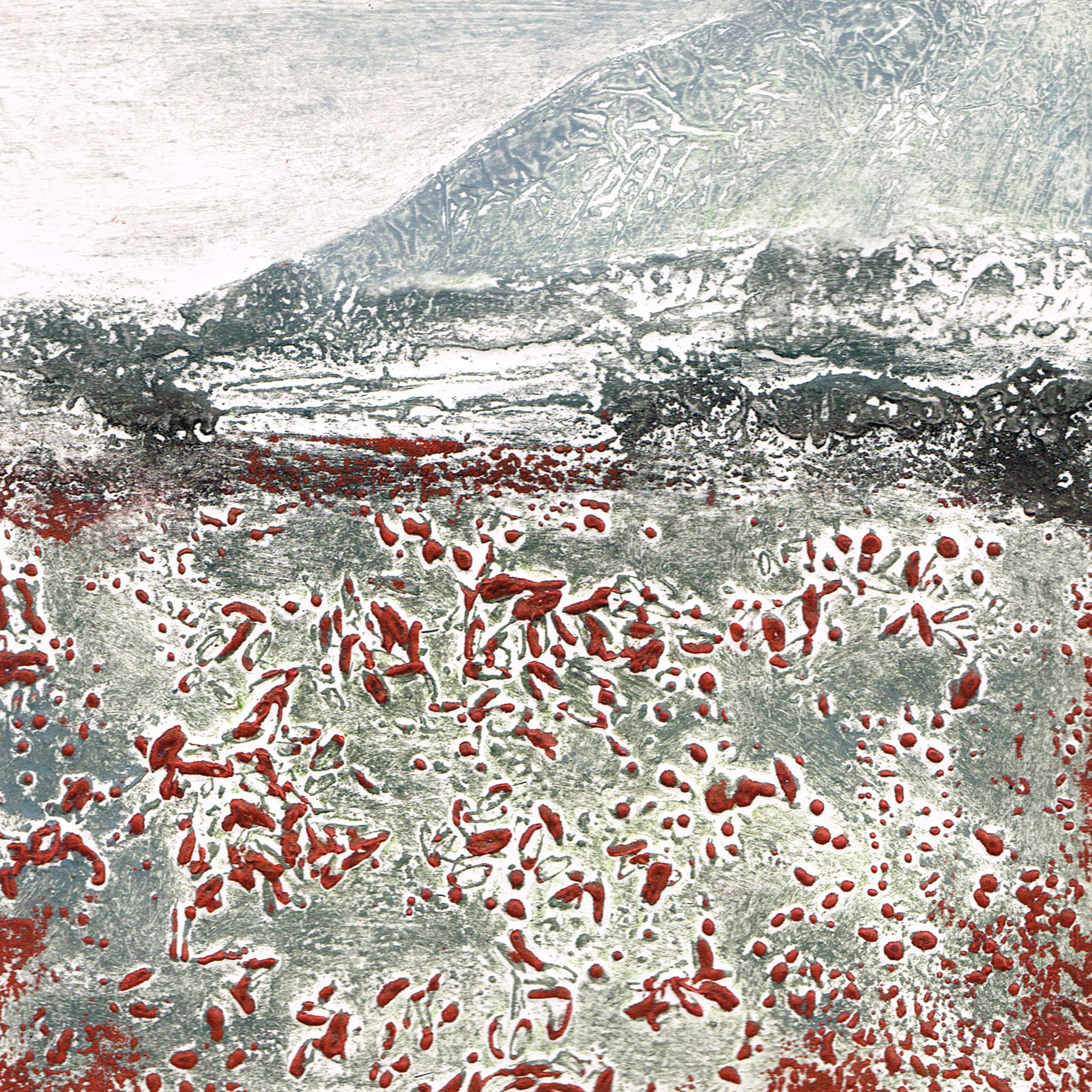Winter's Meadow II - Collagraph