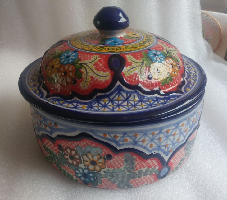 Miniatura: Tortillero Grande florecitas azul y rojo