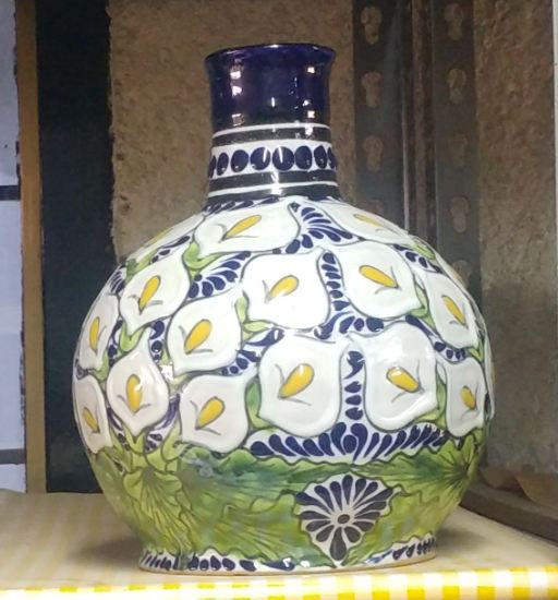 Large Botij n And Glass For Water Puebla En Talavera large-botij-n-and-glass-for-water-puebla-en-talavera