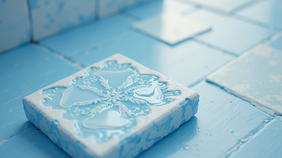 Vista a nivel de una pieza de Talavera con detalles azules y blancos