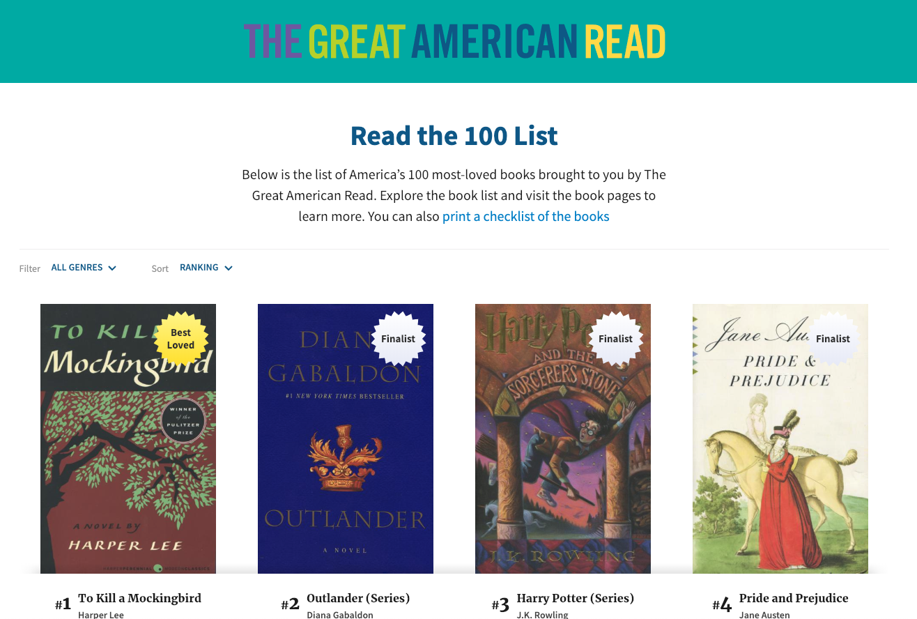 "The Great American Read" PBS