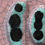Thumbnail: Pink crackle and blue porcelain brooch