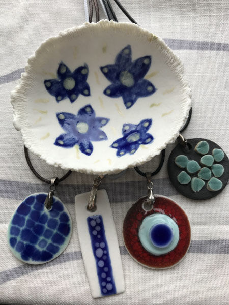Thumbnail: Porcelain pebble pendant