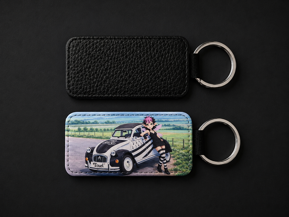 Miniature : Porte-clefs cuir rectangulaire