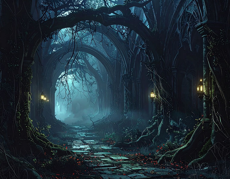 Firefly_I would like a background image that shows a dark fairytale inspired gothic backgr