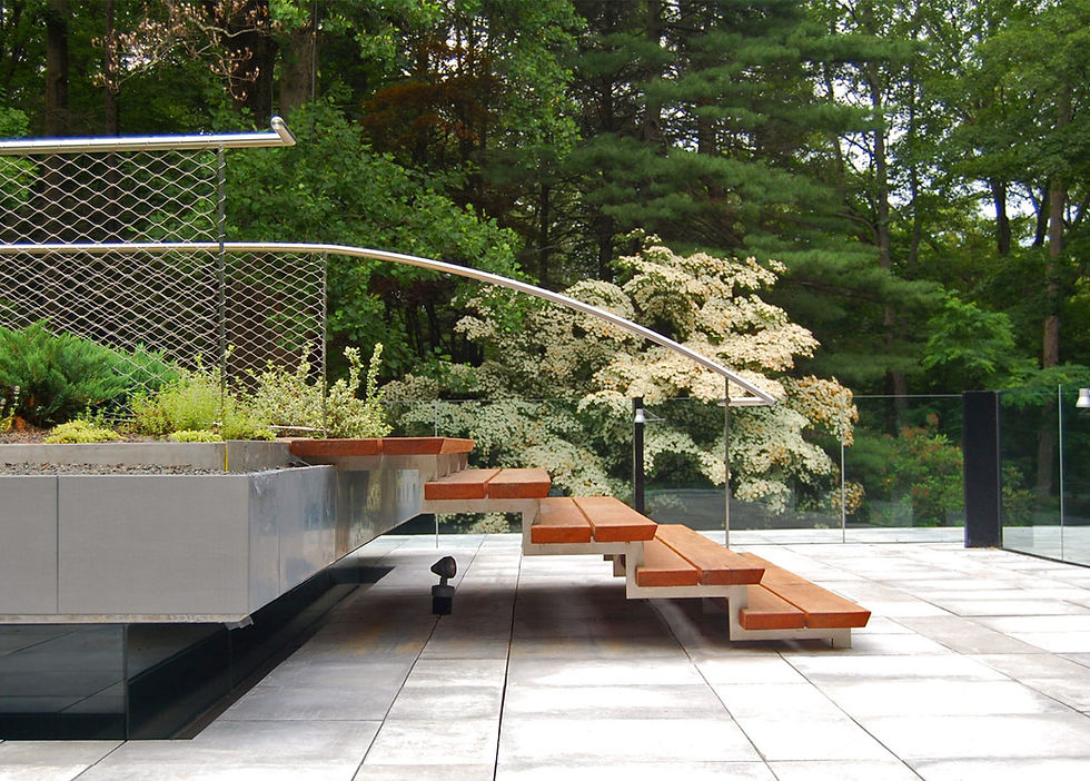 Contemporary Rooftop Stair with Rush Rail System