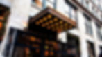 Steel Hotel Canopy with Brass Light Caps