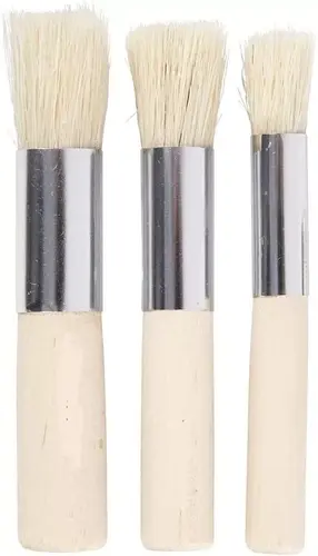 Set De 3 Pinceaux à Pochoirs En Soie De Porc - Pour Peinture, Loisirs Créatifs - Neuf