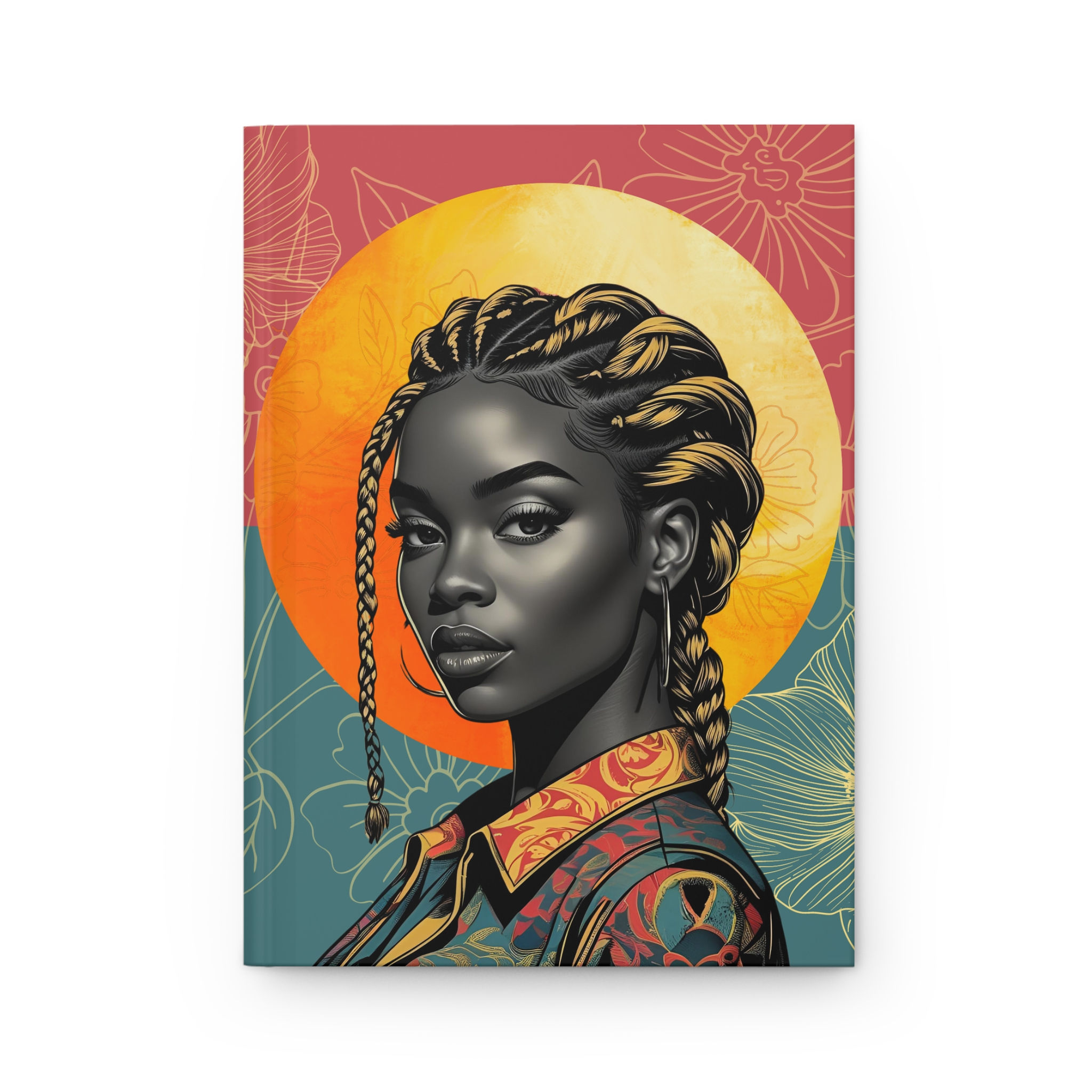 BGM Artistic Hardcover Journal with Floral and Portrait Design 