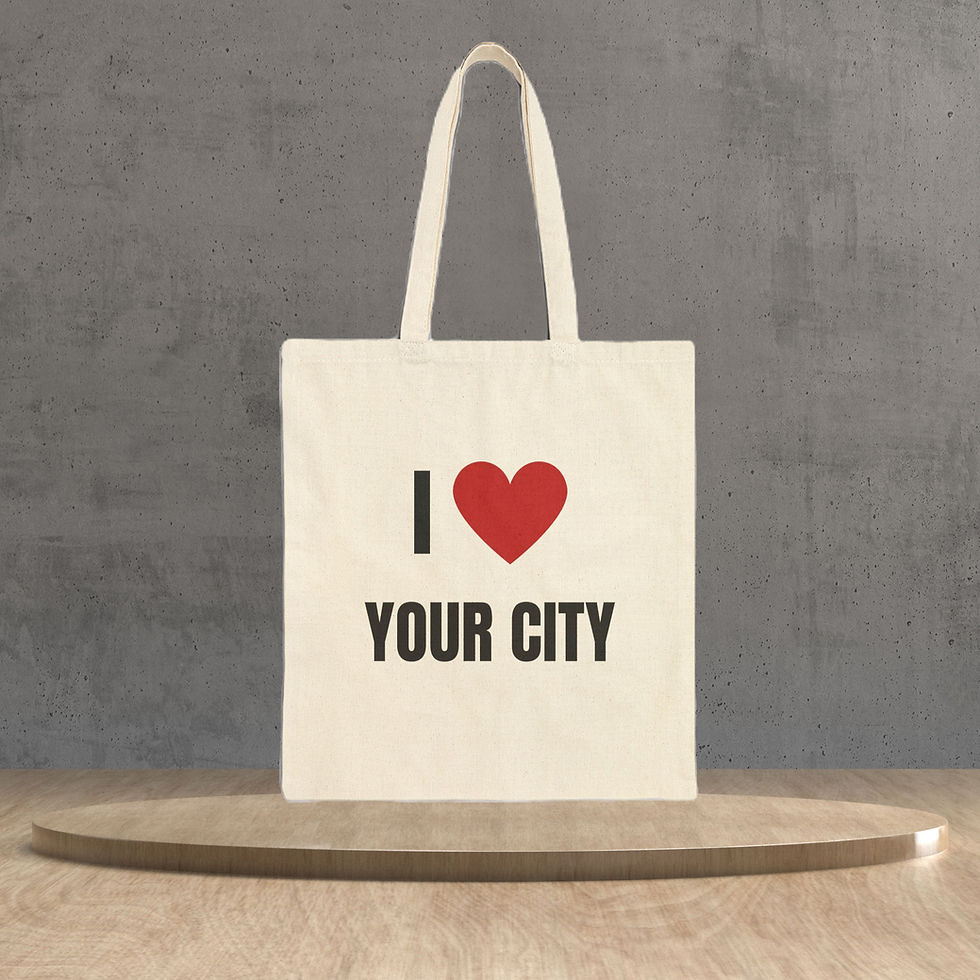 Thumbnail: CUSTOM |  "I Love" Canvas 15"x16" Tote Bag