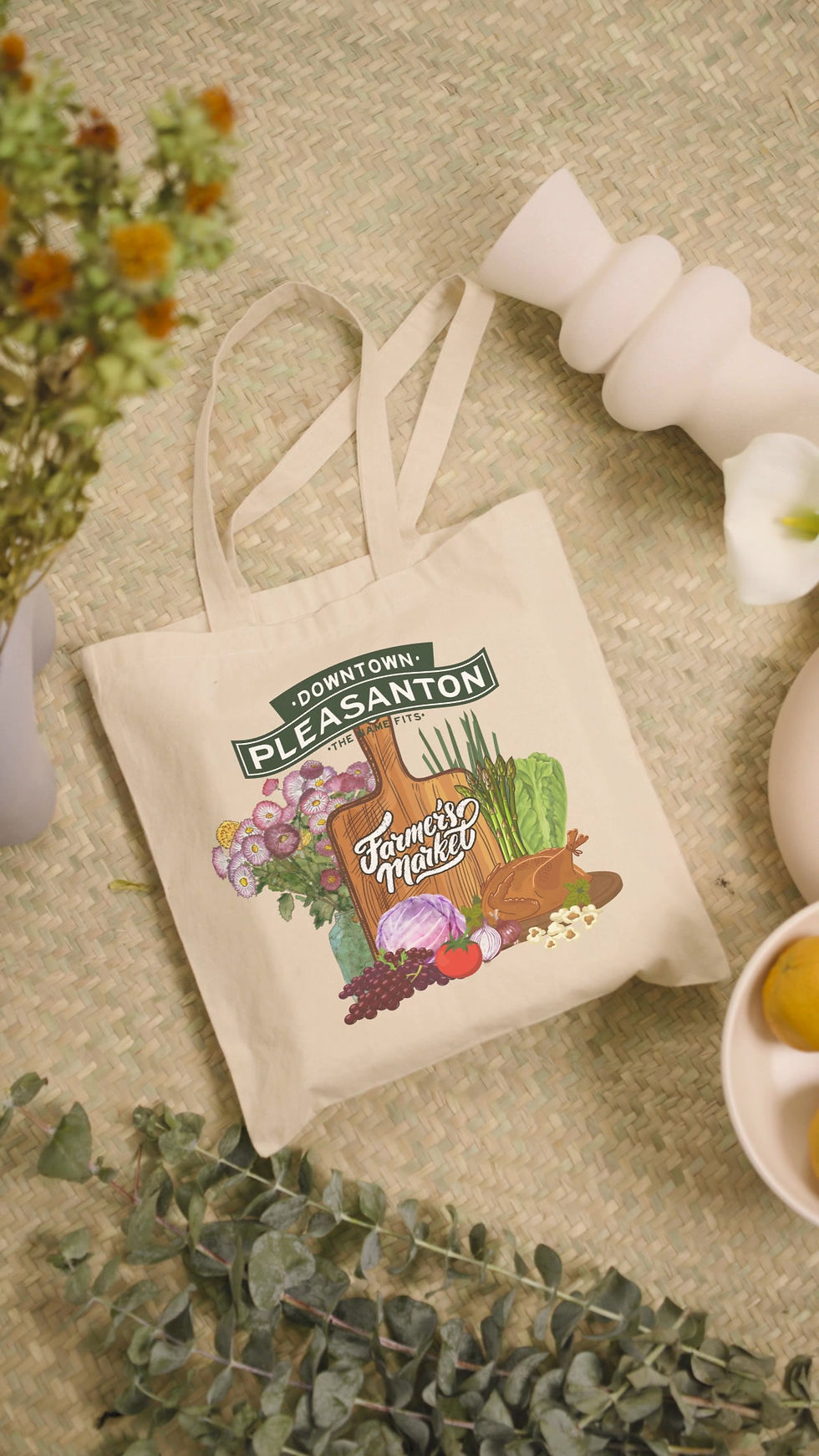 Thumbnail: Downtown Pleasanton | Farmers Market Canvas Tote Bag