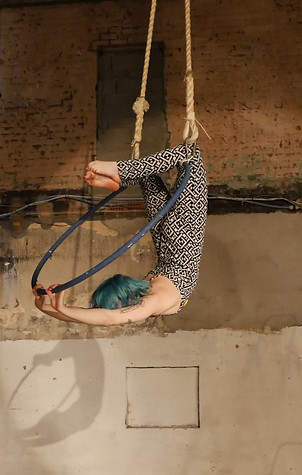 aerial hoop. aerial circus performer. circomedia