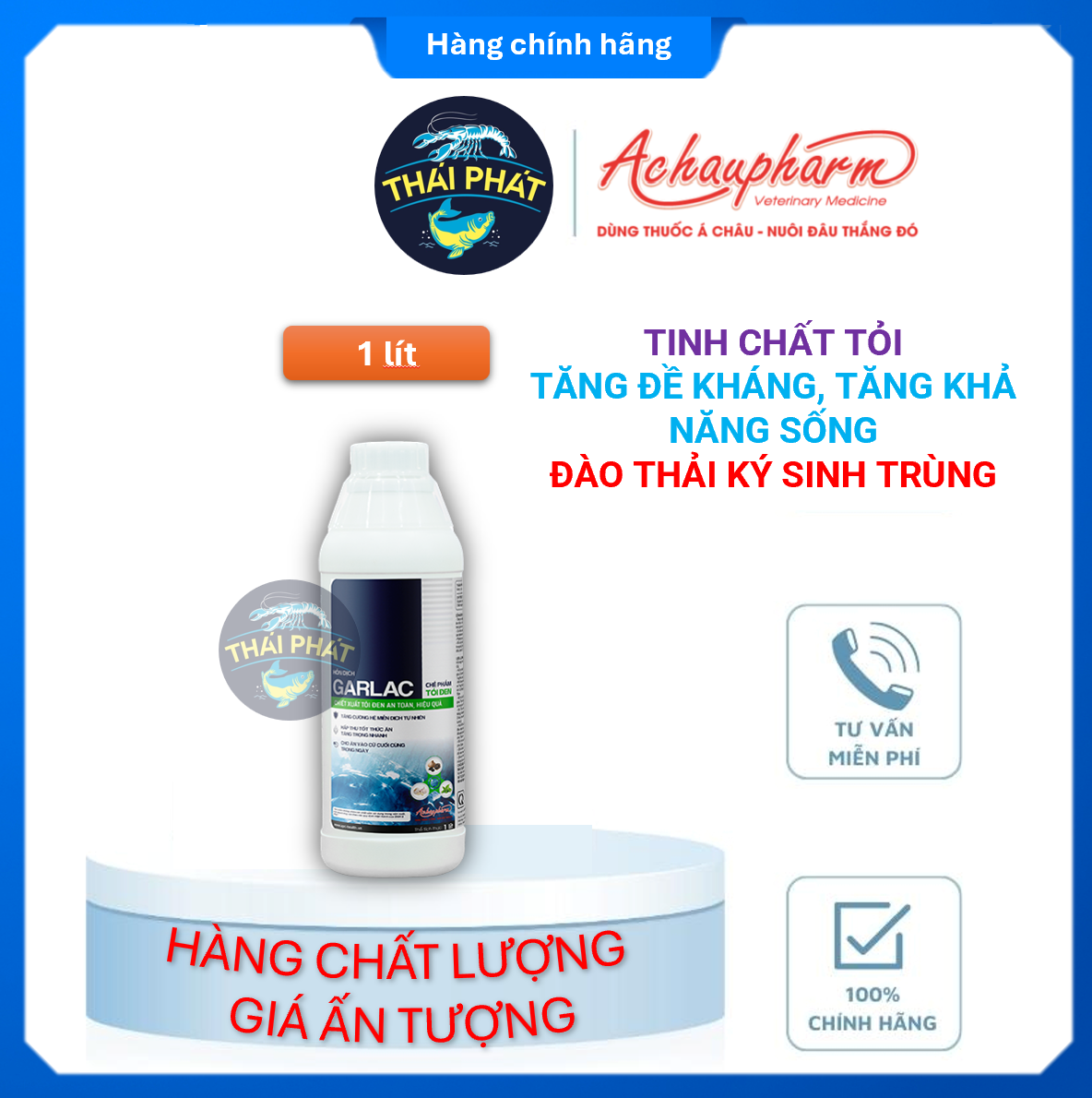 GARLAC 1L - Tinh chất tỏi tăng đề kháng, tăng tỷ lệ sống, giảm stress