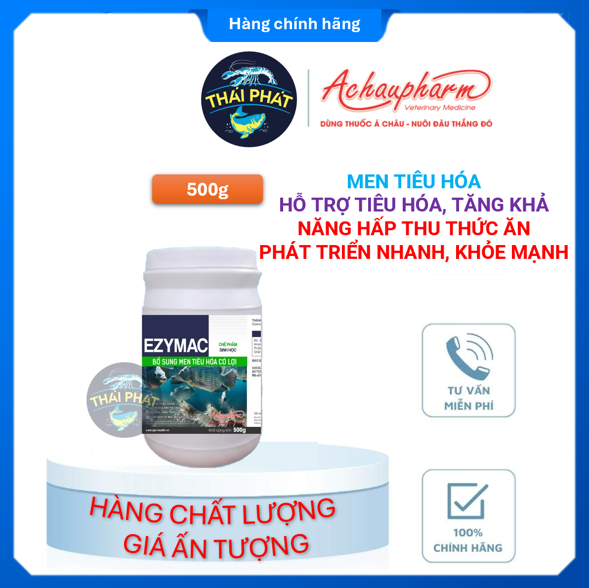EZYMAC 500G - Men tiêu hóa hỗ trợ tiêu hóa, tăng trọng nhanh