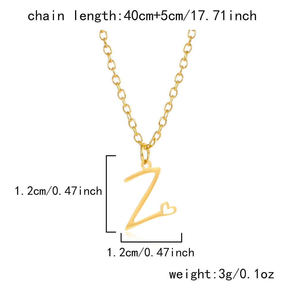 Thumbnail: Stainless Steel A-Z Alphabet Pendant Necklace for Women 26 Initial Letter Heart 