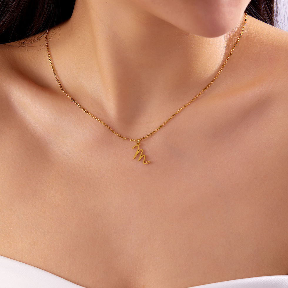 Thumbnail: Stainless Steel A-Z Alphabet Pendant Necklace for Women 26 Initial Letter Heart 