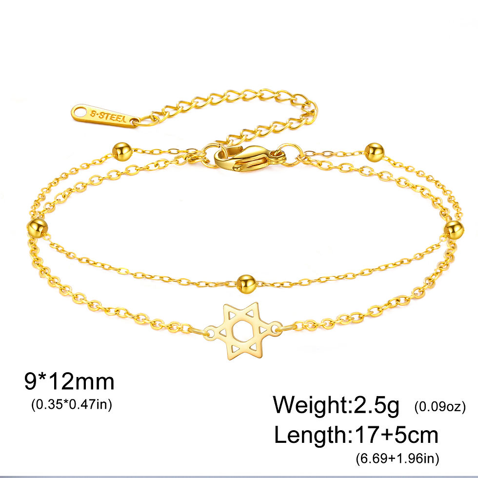 Thumbnail: Lucktune Star of David Charm Bracelet For Women Hand Stainless Steel Jewish Hexa