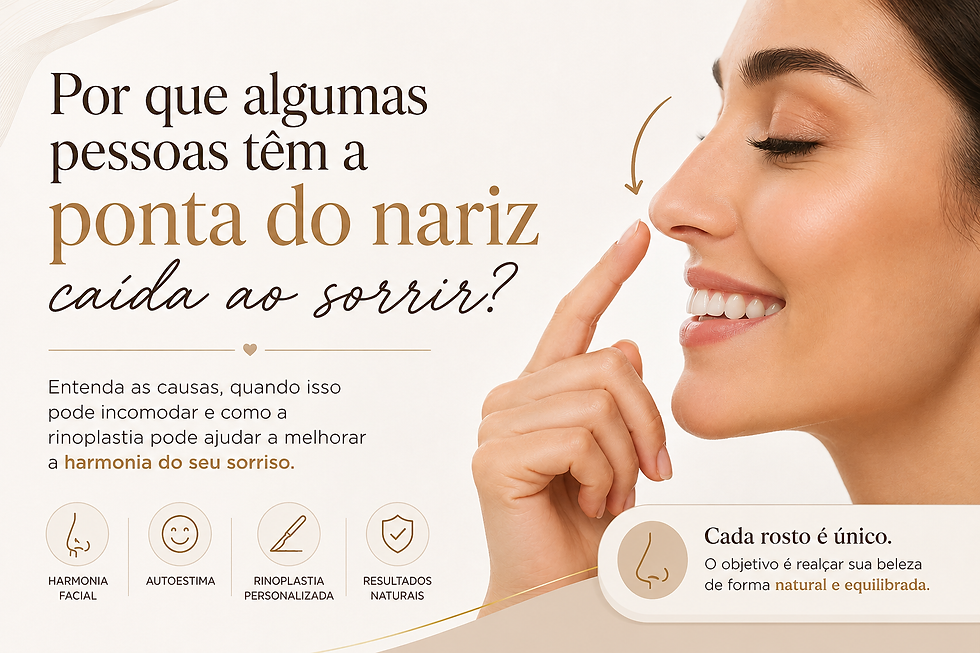 A posição da ponta do nariz muda quando você sorri?