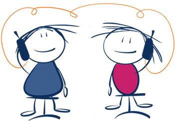 Mezelfje-poppetjes in telefonisch contact als symbool voor een eerste kennismaking.
