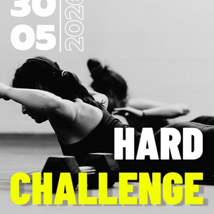 Affiche Hard Challenge à Toulouse Cartoucherie présentant une journée bien-être avec yoga, Pilates, bootcamp et récupération.