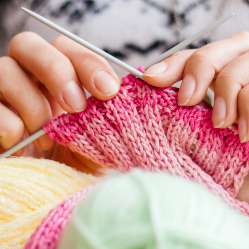 Aerial shot of inking up a decorative stamp